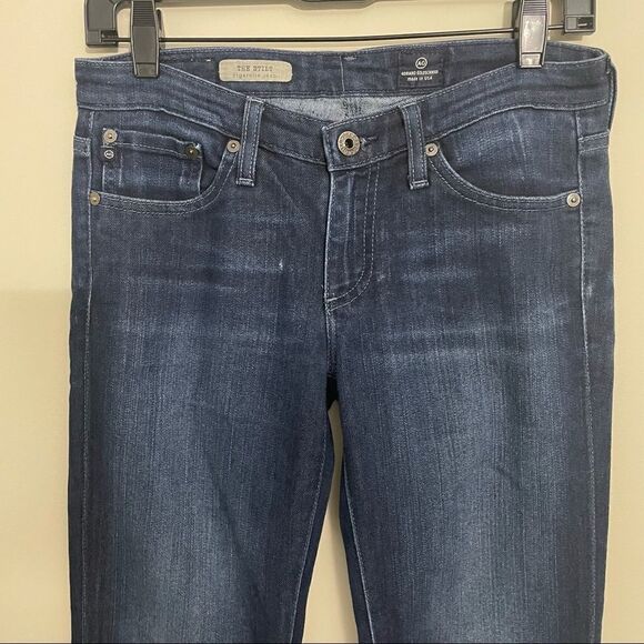 ADRIANO GOLDSHMIED THE‎ STILT CIGARETTE BLUE DARK WASHED JEANS whiskered SZ 26R - Picture 2 of 7